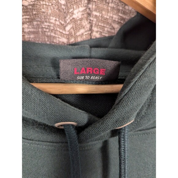 Mr Beast YT Creator Lightning Hoodie Green Cotton Pullover Sweater Men's L - Picture 5 of 9